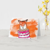 Fox Birthday-kaart Kaart (Gele Bloem)