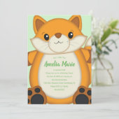 Fox Birthday Party Green Kaart (Staand voorkant)