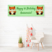 Fox Birthday Party Green Spandoek (Insitu)