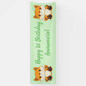 Fox Birthday Party Green Spandoek (Verticaal)