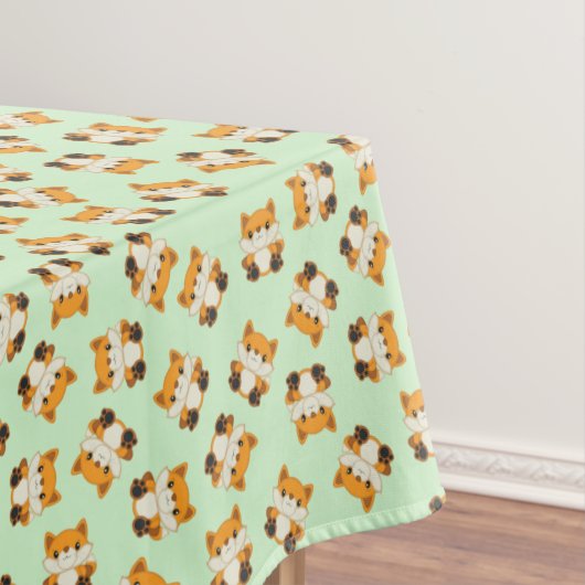 Fox Birthday Party Green Tafelkleed (Voorbeeld)
