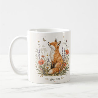 Fox Blijf Wild Wilde Bloemen Mok