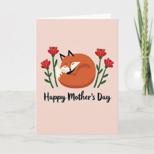Fox Bloem Moederdag Wenskaart Kaart