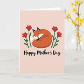 Fox Bloem Moederdag Wenskaart Kaart (Gele Bloem)