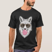 Fox Blowing Bubble Gum with Round Sunglasses T-shirt (Voorkant)