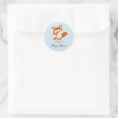Fox Blue Boy Baby shower Favor Seal Sticker (Tas)