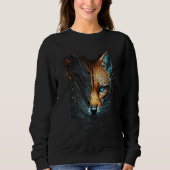 Fox Blue Eyes Animal Print Fox Trui (Voorkant)