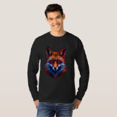 Fox Blue Eyes Polygon geometrische vossen Poly Art T-shirt (Voorkant volledig)