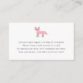 Fox-boekenkaart voor meisjes baby shower informatiekaartje (Voorkant)