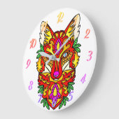 Fox boho abstracte kunst grote klok (Hoek)