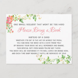 Fox Boho Floral Bring a Book Library Baby shower Uitnodiging Briefkaart