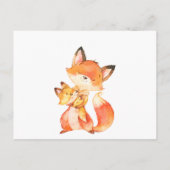Fox Boho Floral Bring a Book Library Baby shower Uitnodiging Briefkaart (Achterkant)