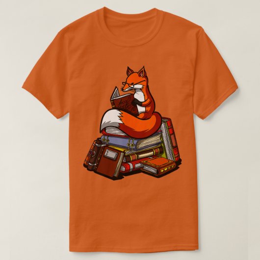 Fox Book Reading Nerd Cute Animal Librarian Women T-shirt (Design voorkant)