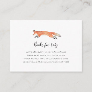 Fox Book Request Baby shower Kaart