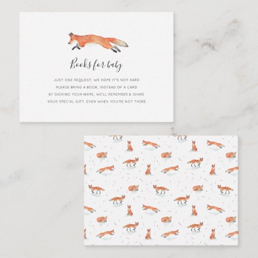 Fox Book Request Baby shower Kaart (Voorkant / Achterkant)