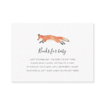 Fox Book Request Baby shower Kaart