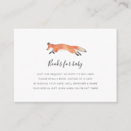 Fox Book Request Baby shower Kaart