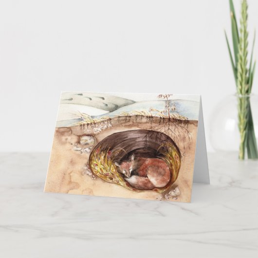 Fox Borrow Feestdagen Kaart (Voorkant)