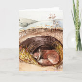 Fox Borrow Feestdagen Kaart (Voorkant)
