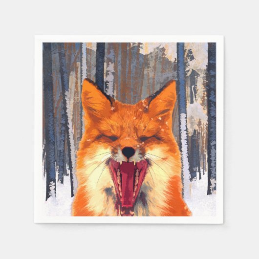 Fox-bosbouwpapier Napkin Servet (Voorkant)