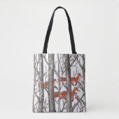 Fox Bossen Wildlife Natuur Treeit sneeuwgrijze kun Tote Bag (Voorkant)