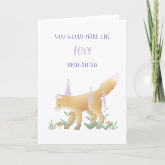 Fox Bridesmaid Proposal Card Kaart (Voorkant)