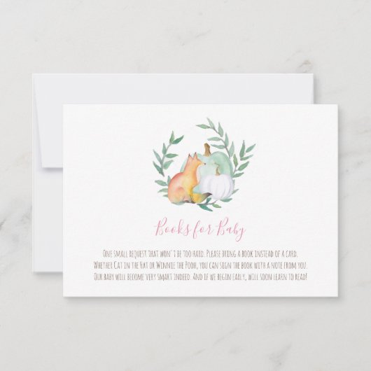 Fox Bring-a-Book Kaart - November Baby shower (Voorkant)