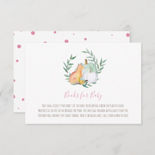 Fox Bring-a-Book Kaart - November Baby shower (Voorkant / Achterkant)