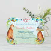 Fox Bunting Garden Vrijgezellenfeest nodigt uit Kaart (Staand voorkant)