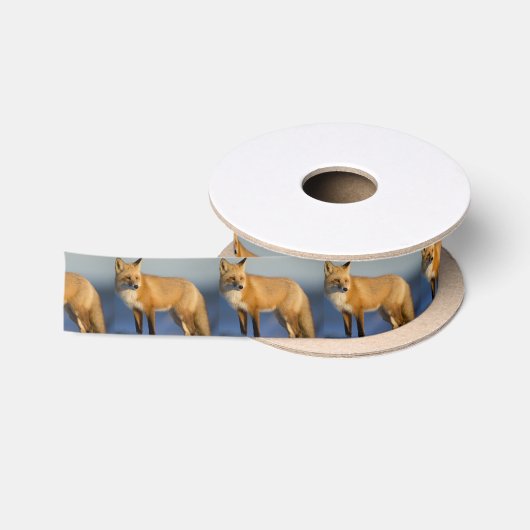 Fox cadeauverpakking, wintervos satijnen lint (Spoel)