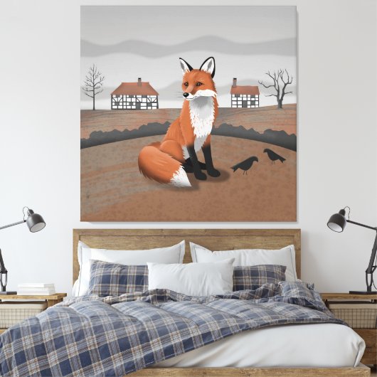 Fox Canvas Afdruk (Insitu (Slaapkamer))