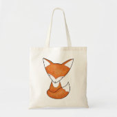 Fox Canvas tas Cute Fox Canvas tas Fox Art Grocery (Voorkant)