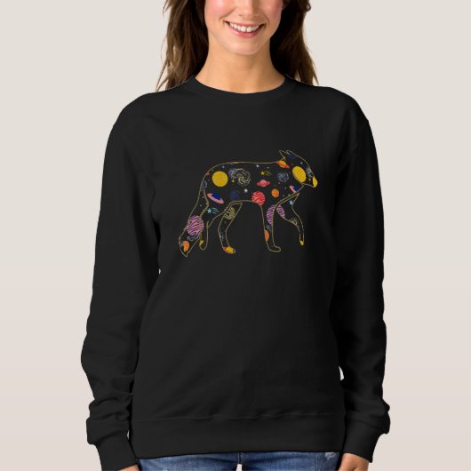 Fox Celestial Animals Space Aesthetic Solar Plane Trui (Voorkant)