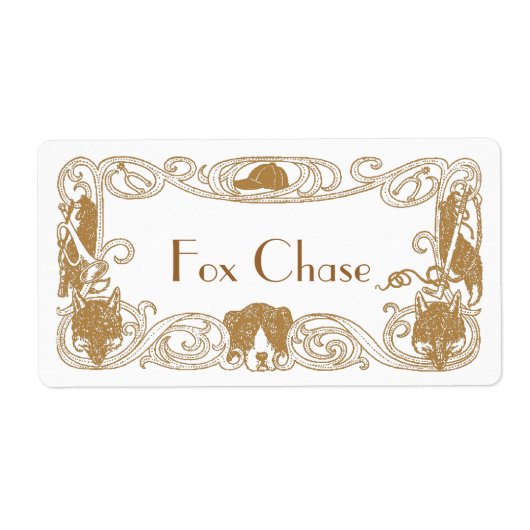 Fox Chase Hunt Homebrew Bottling Home Brouwlabels Etiket (Voorkant)