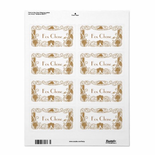 Fox Chase Hunt Homebrew Bottling Home Brouwlabels Etiket (Full Sheet)