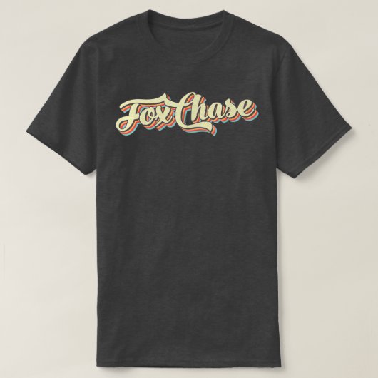 Fox Chase TShirt Retro Art Baseball Font  T (Design voorkant)