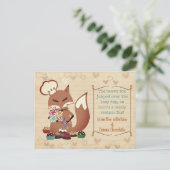 Fox chef-kok snoep confecties kookboek receptenkaa briefkaart (Staand voorkant)