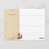 Fox chef-kok snoep confecties kookboek receptenkaa briefkaart (Achterkant)