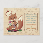 Fox chef-kok snoep confecties kookboek receptenkaa briefkaart (Voorkant)