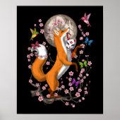 Fox Cherry Blossom Poster (Voorkant)