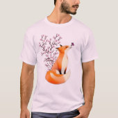 Fox Cherry Blossom Schattige Roze Vos kleding T-shirt (Voorkant)