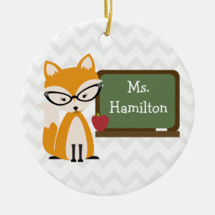 Fox Chevron-leraar in het alkbord Keramisch Ornament