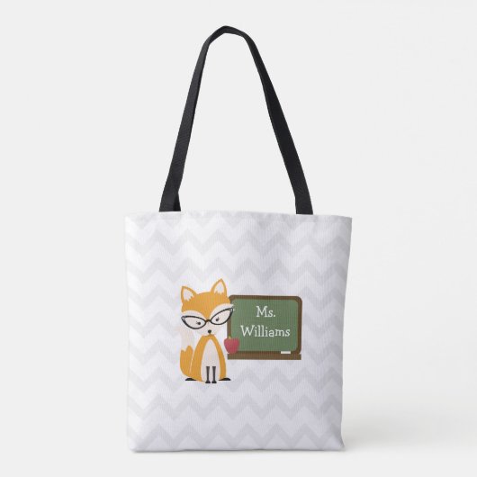 Fox Chevron Teacher Tote Bag (Achterkant)