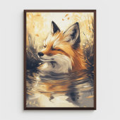 Fox Chilling in het schilderen van water Poster