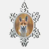 Fox Christmas Decoration Tin Sneeuwvlok Ornament (Rechts)