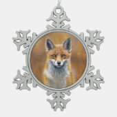 Fox Christmas Decoration Tin Sneeuwvlok Ornament (Voorkant)