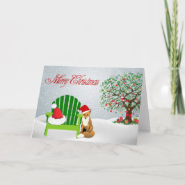 Fox Christmas Kaart en strandstoel