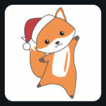 Fox Christmas Snow Winter Animals Vierkante Sticker<br><div class="desc">The fox for Christmas with fairy lights. Funny animals with gifts and snow to the folidays. Also funny for Christmas in July. Foxes are sweet animals and perfect for Christmas.</div>