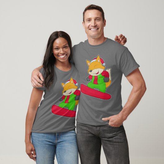 Fox Christmas Snowboard T-shirt (Unisex)