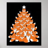 Fox Christmas Tree Fox Kerstboom Grappig Fox Kerst Poster (Voorkant)